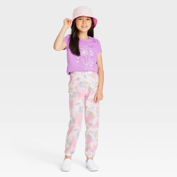 Cat & Jack Other - Cat & Jack Girls' Warm Pink & Tie Dye Soft Fleece Pull-On Jogger Pants. Size 4/5